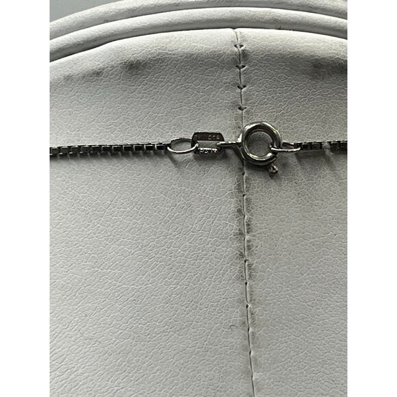 SU 925 Sterling Silver Large Oval Onyx Stone Slider Pendant and Chain Necklace - Picture 7 of 11